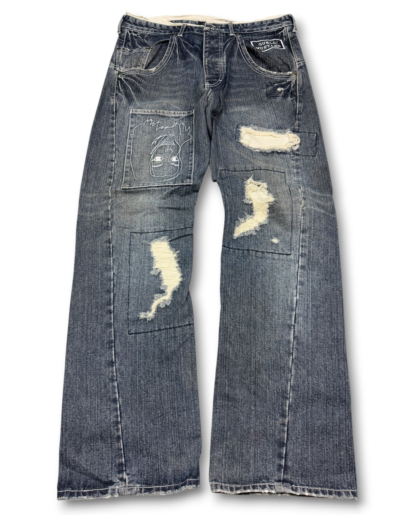 2000's Guell Mustard Japanese Archive Straight/Baggy Jeans *extremely rare 34x32 (L)