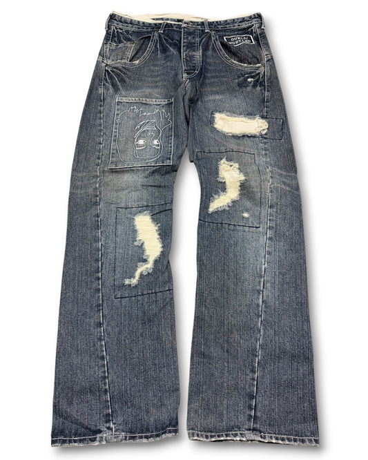 2000's Guell Mustard Japanese Archive Straight/Baggy Jeans *extremely rare 34x32 (L)