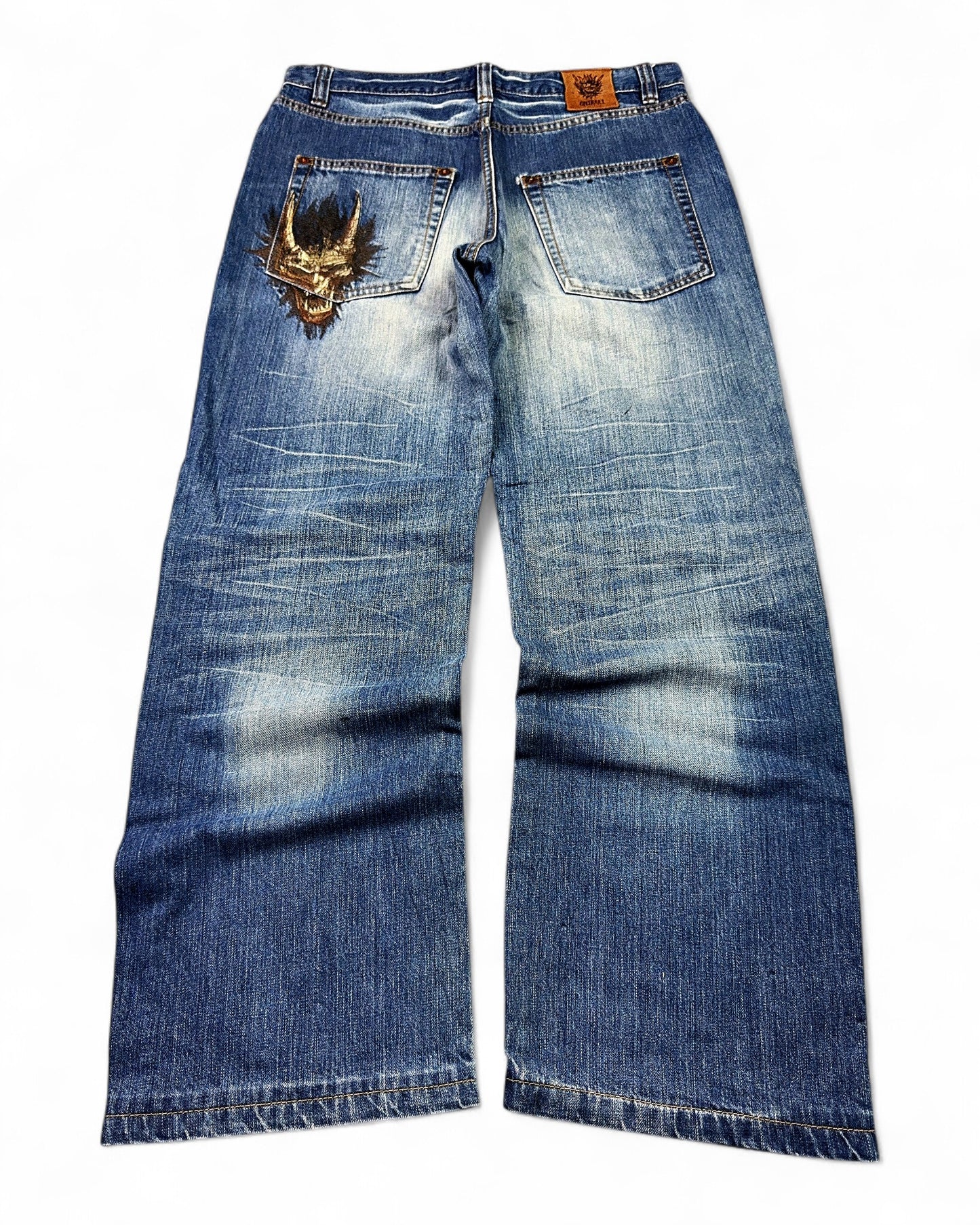 2000's Oniarai Japanese Baggy Jeans *rare 32x32 (M)