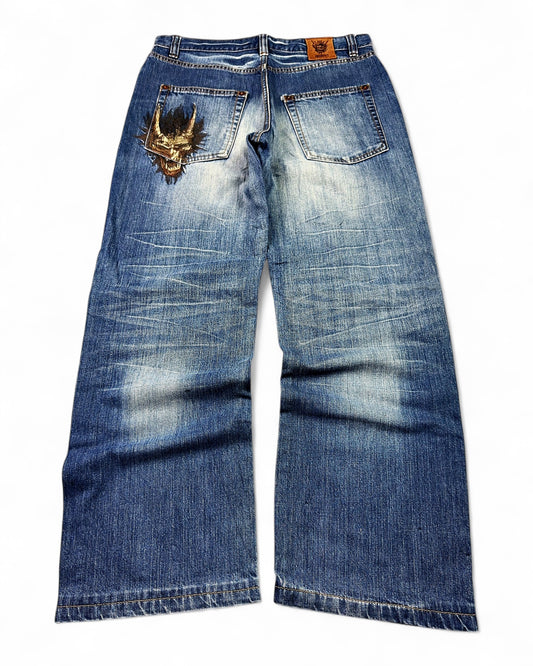 2000's Oniarai Japanese Baggy Jeans *rare 32x32 (M)