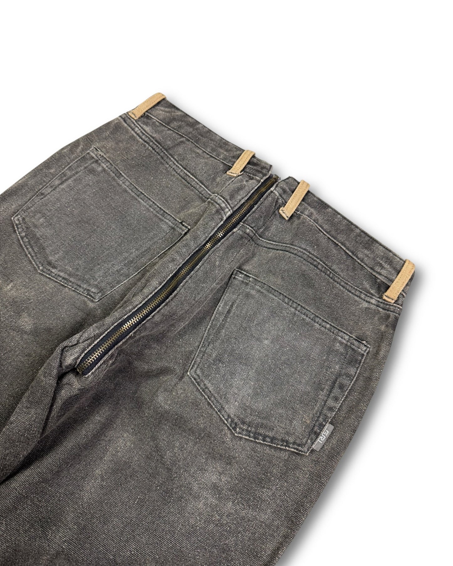 1990's 5RL Straight/Baggy Reversible 2in1 Zip Up Archive Workwear Jeans *extremely rare 30x32 (M)