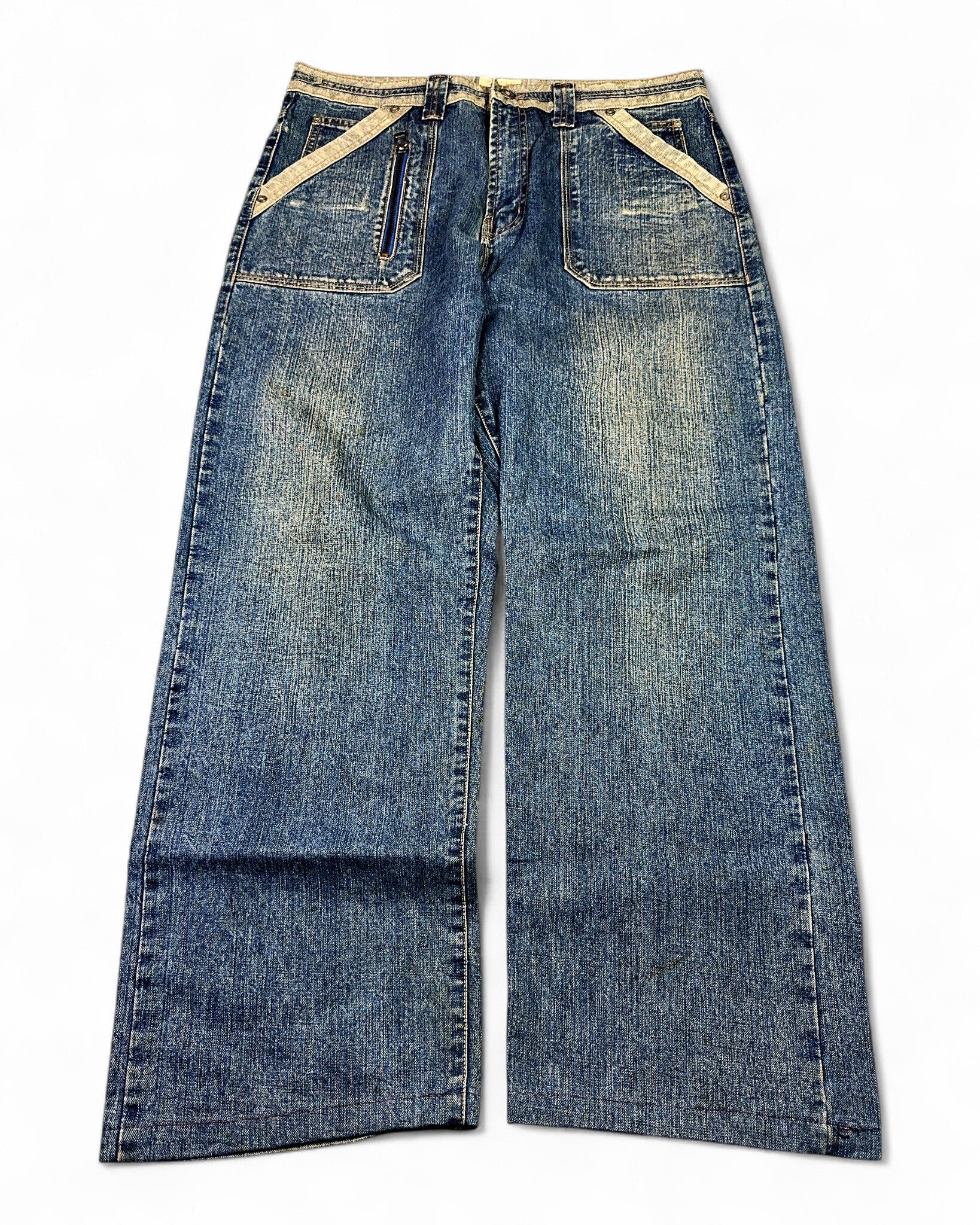 2000's HUH Korean Archive Baggy Jeans *rare 34x32 (L)