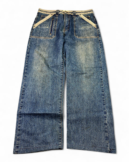 2000's HUH Korean Archive Baggy Jeans *rare 34x32 (L)