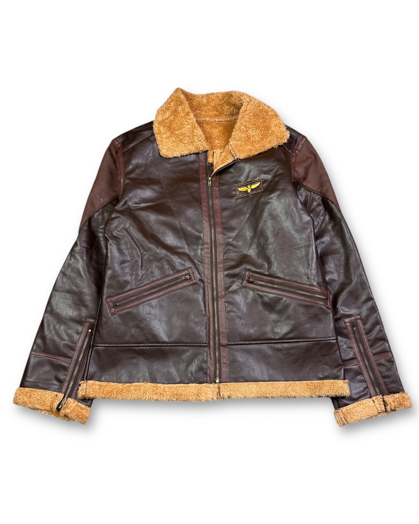 2000's Faux Leather Pilot Jacket * (S)