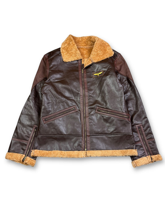 2000's Faux Leather Pilot Jacket * (S)