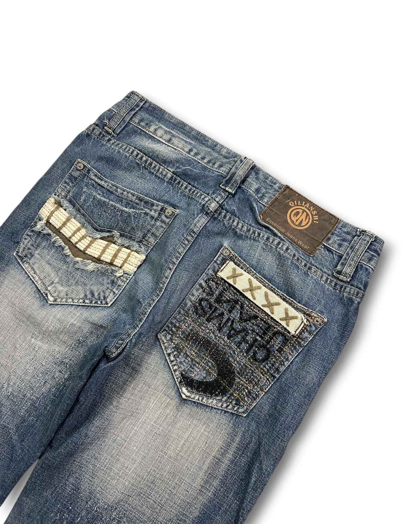 2000's Qilianshi Straight/Baggy Japanese Style Jeans *rare 32x32 (M)