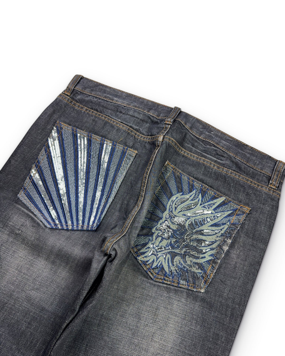 2000's Oniarai Japanese Baggy/Bootcut Jeans *rare 38x34 (XXL)