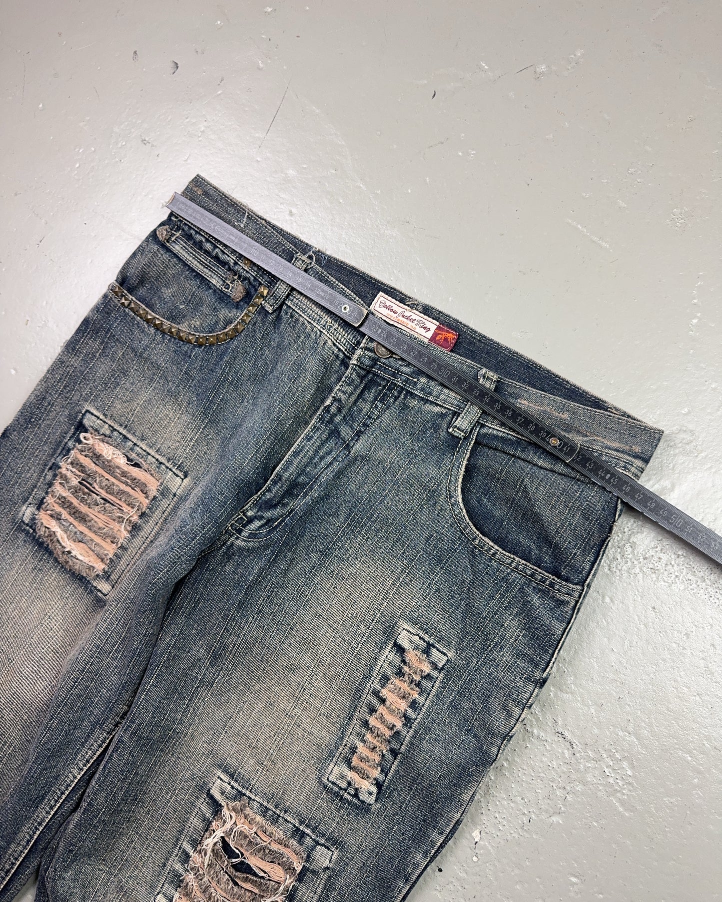 2000's Yellow Jucket King Japanese Archive Baggy Jeans *very rare 36x34 (XL)