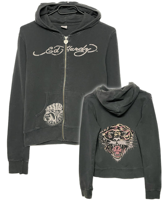 Y2K Ed Hardy Zip Hoodie Women‘s (S)
