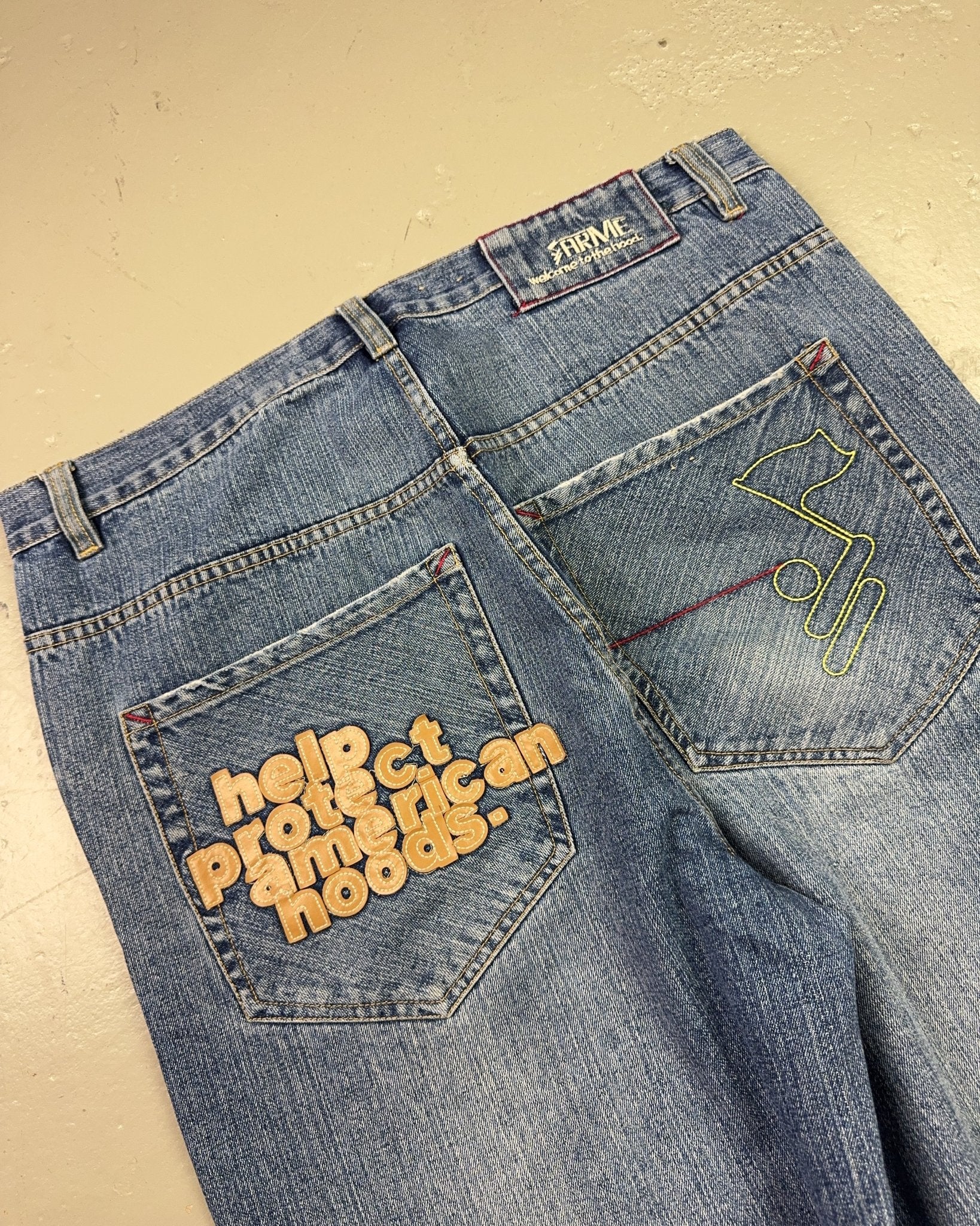 2000's Welcome to the hood Hip Hop Baggy Jeans *very rare 38x34 (XXL)