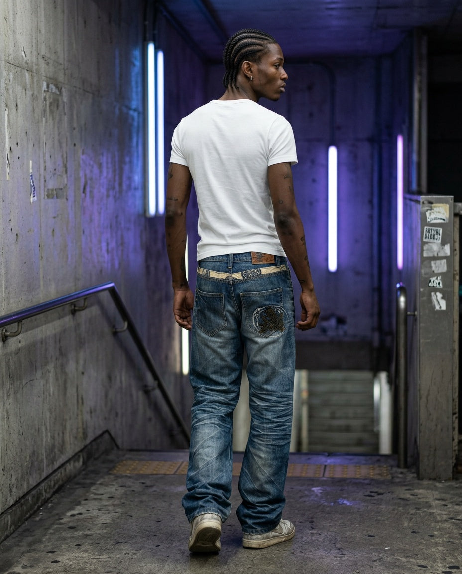 2000's Big Train Japanese Straight/Baggy Jeans *rare 26x30 (XS)