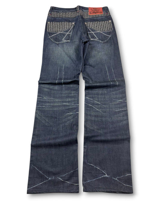 2000's Mechanic Ground Straight/Baggy Japanese Jeans *rare 30x30 (M)