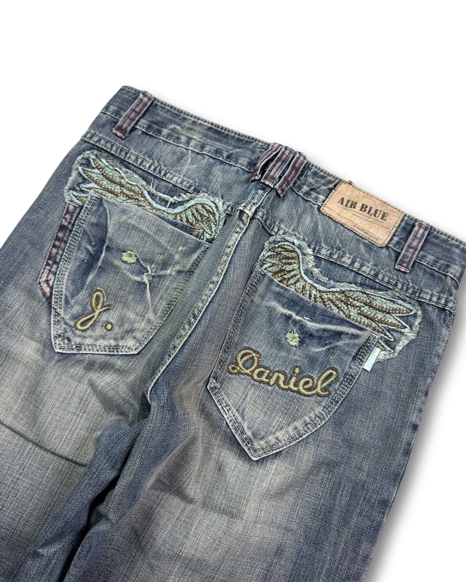 2000's Air Blue Baggy Japanese Jeans *very rare 34x28 (L)