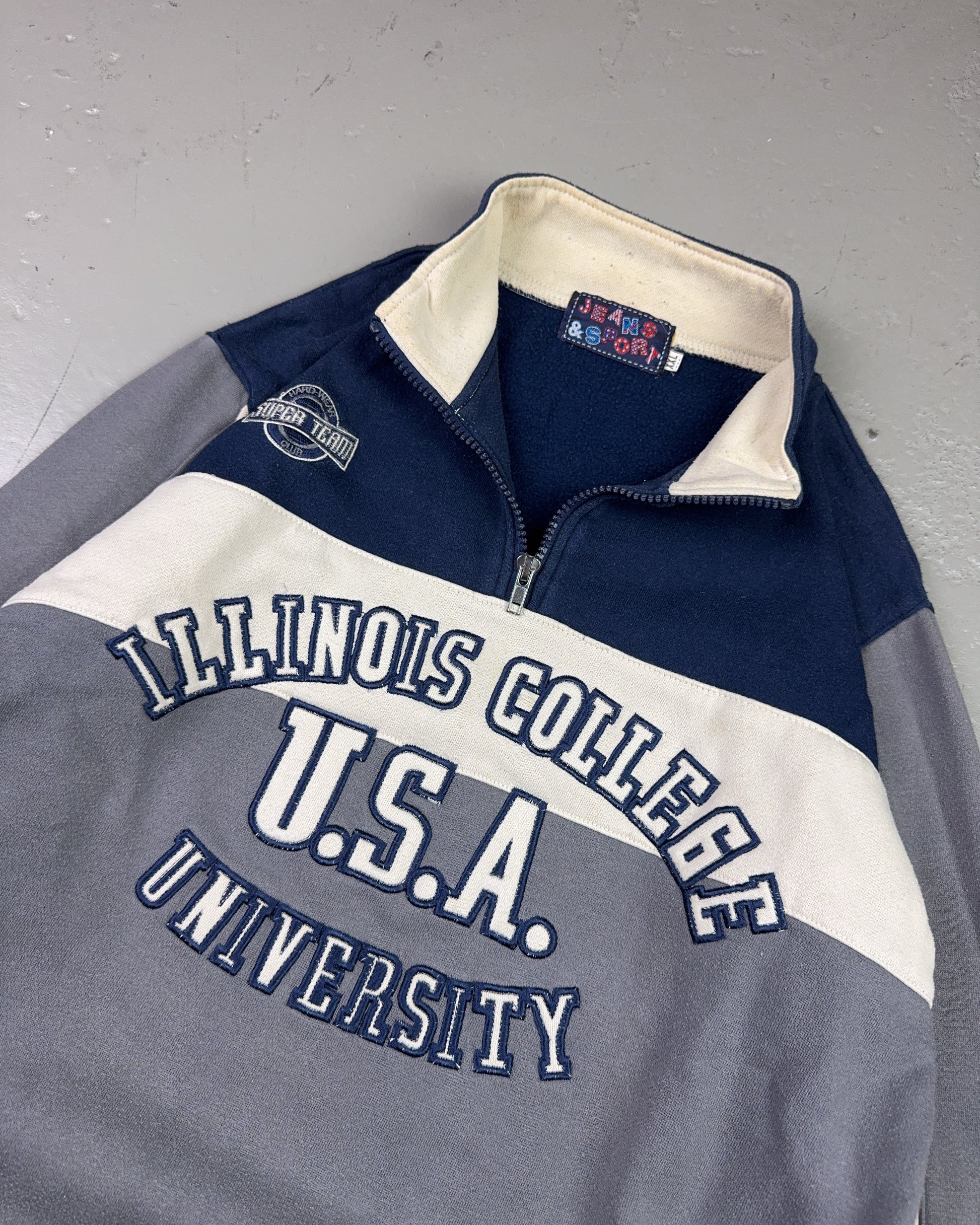 1990's Illinois College Zip Hoodie *very rare (S)