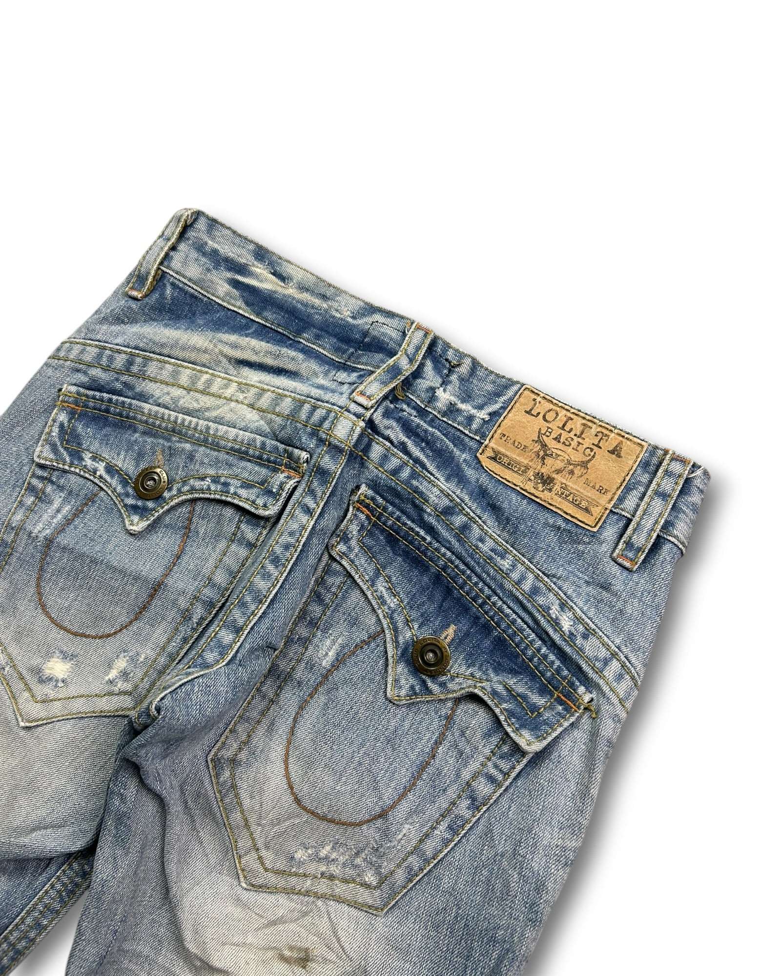 2000's Lolita Straight/Baggy Japanese Archive Jeans *very rare 30x28 (M)