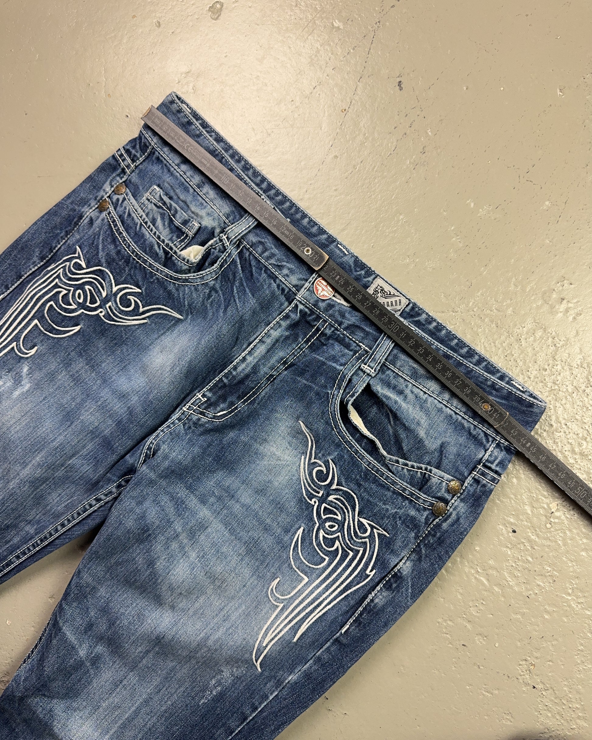 2000's Green Horse Japanese Slim/Straight Jeans *rare 33x30 (M)