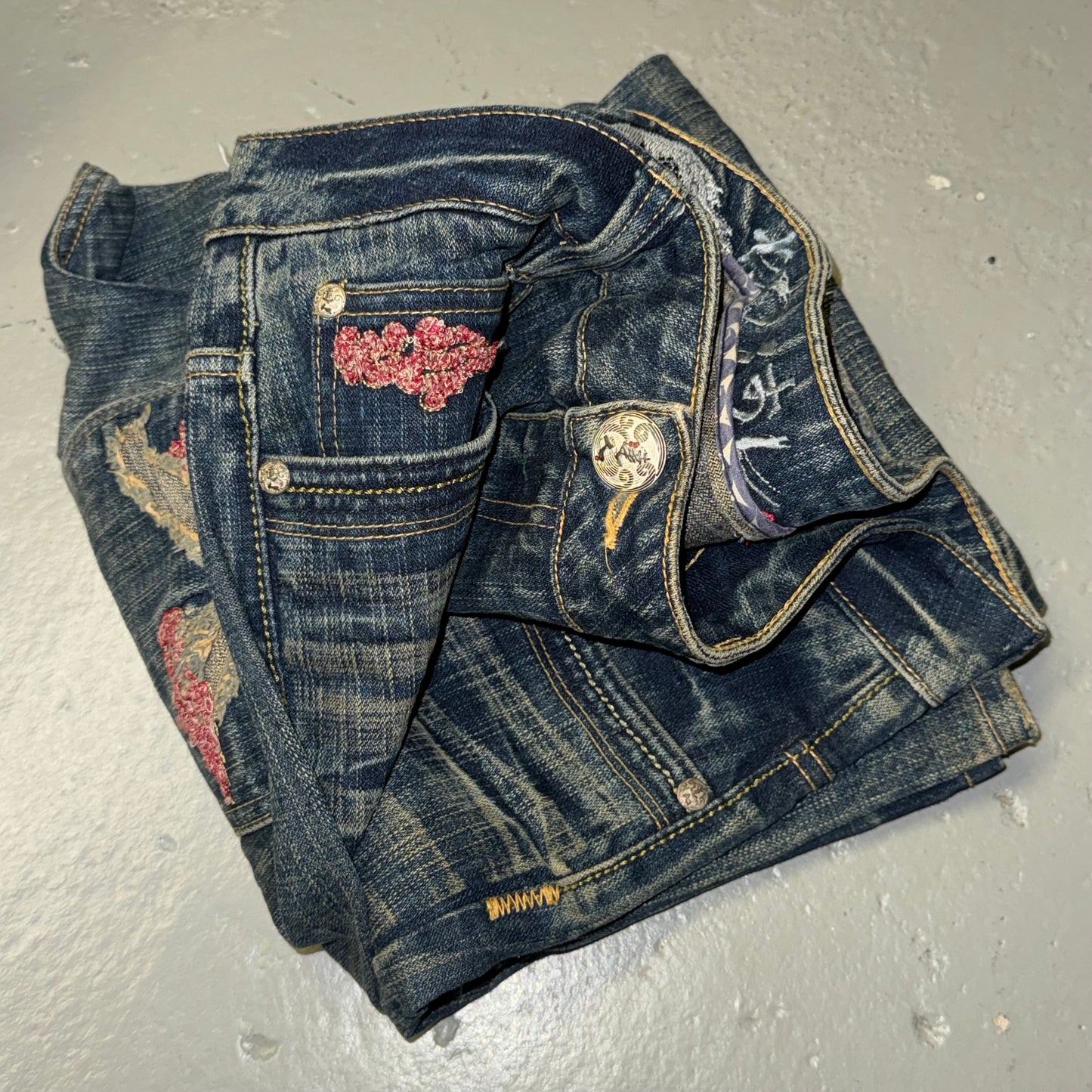 2000’s Big Train Japanese Baggy/Straight Heavy Denim Jeans *very rare 34x34