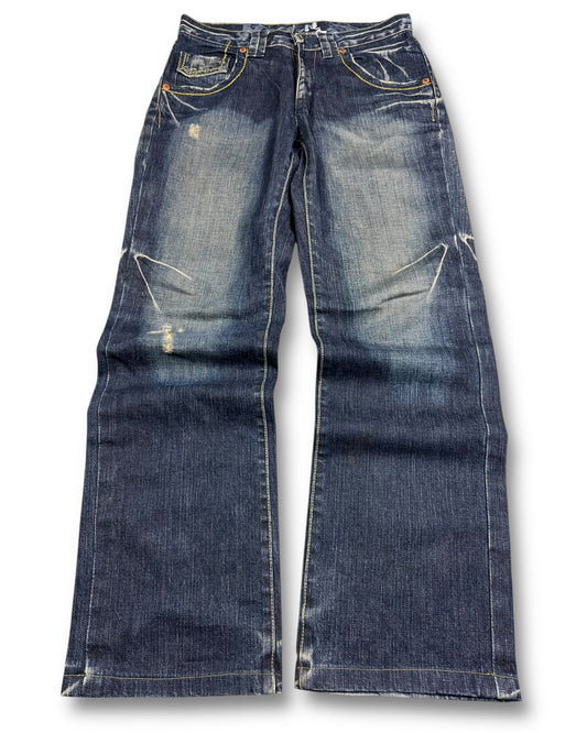2000's Osaka Big Train Straight/Baggy Japanese Jeans *very rare 30x30 (M)
