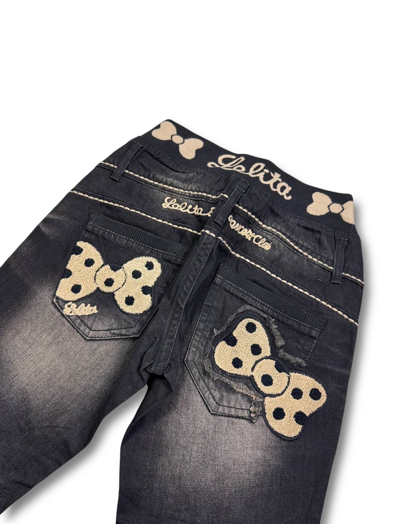 2000's Lolita Straight/Baggy Japanese Jeans Women's *very rare 29x30 (S)