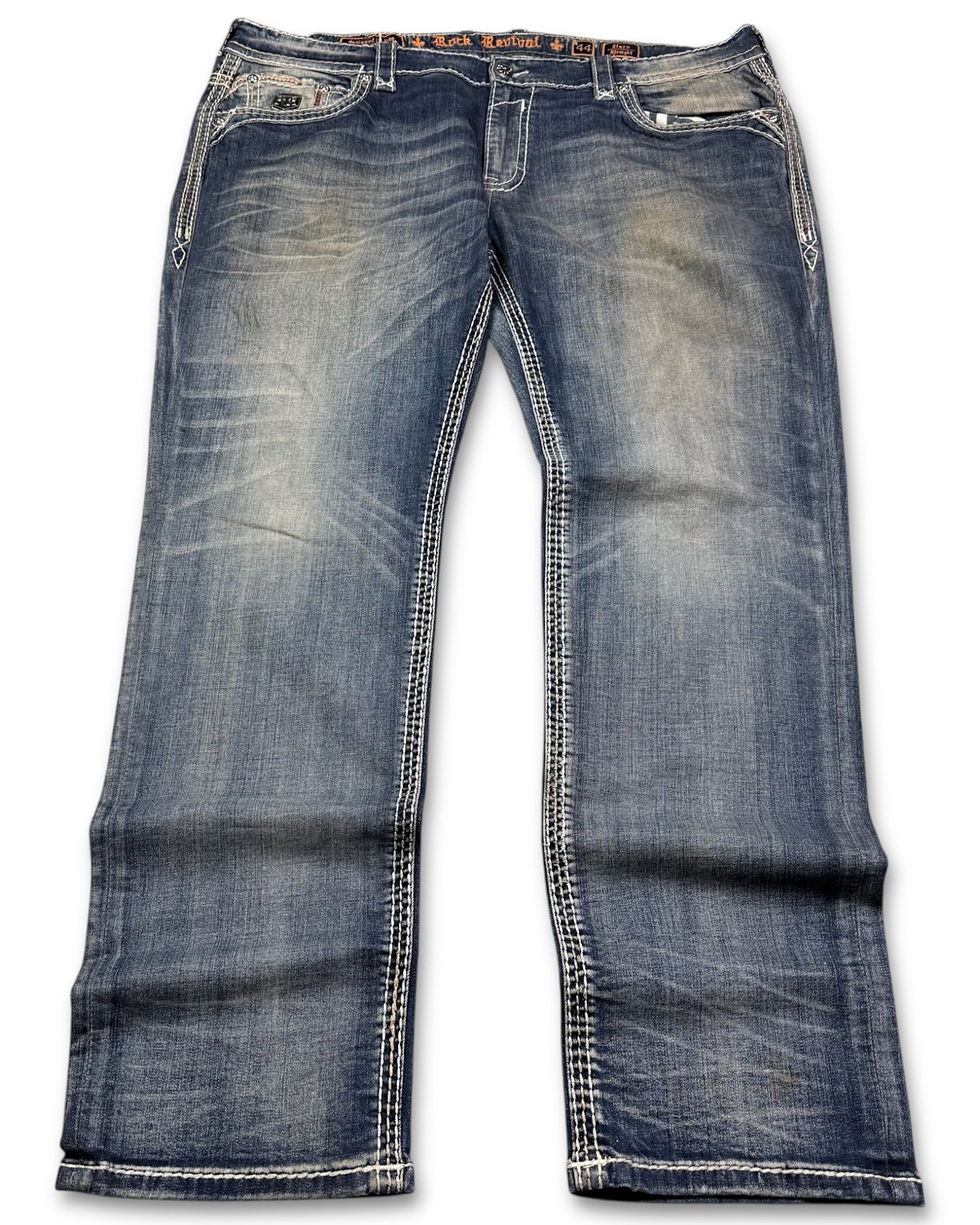 2000‘s Rock Revival Straight Jeans *rare 44x34