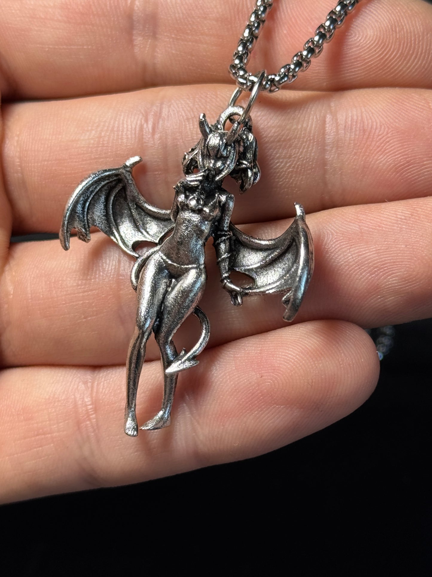 Demon Angel Stainless Steel Necklace