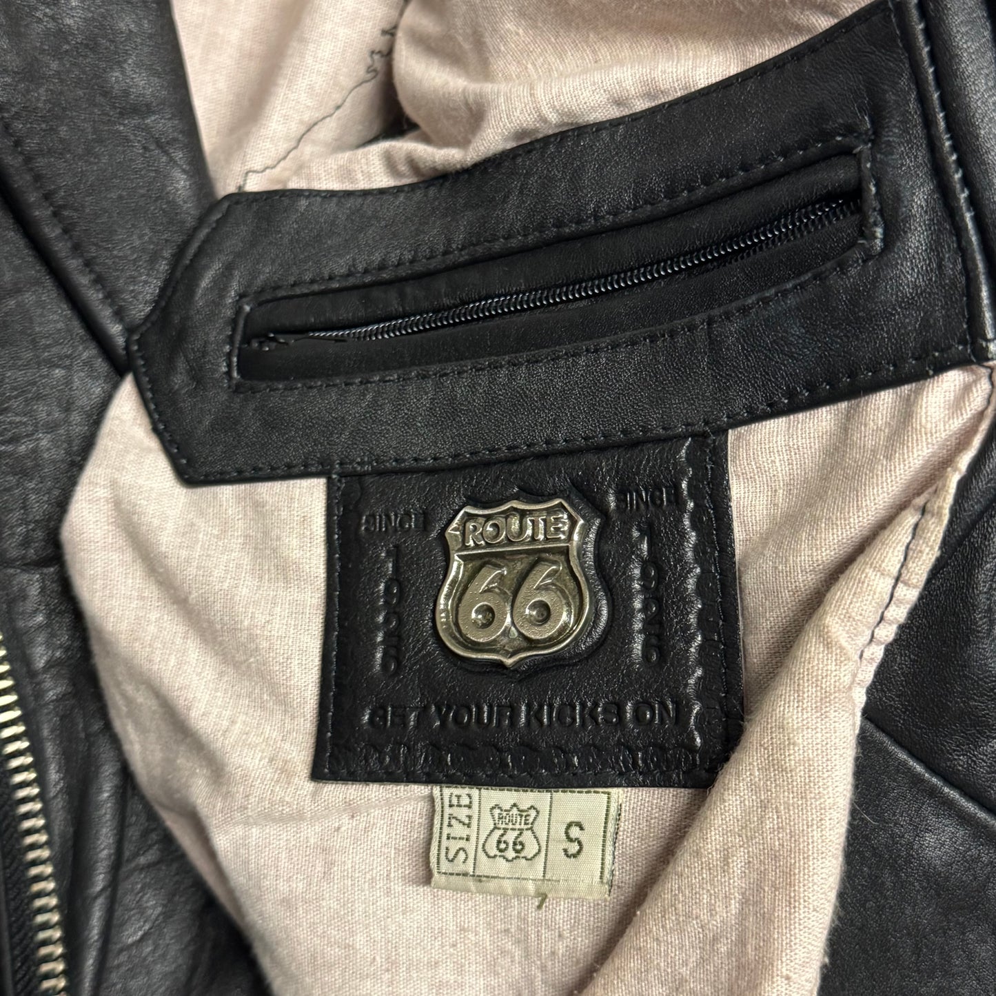 2000‘s Route 66 Vegan Leatherjacket Y2K/Vintage *sehr selten (S)