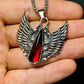 Winged Blood Stone Stainless Steel Necklace