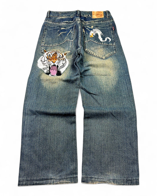2000's Blue Jeans Japanese Baggy Jeans * 30x28 (M)