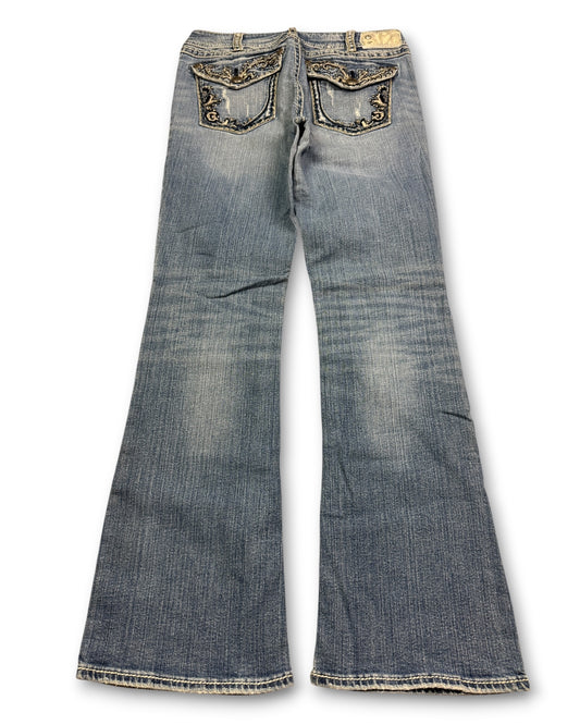 2000's Silver Low Waist/Bootcut Jeans Women's *very rare 32x30 (M)