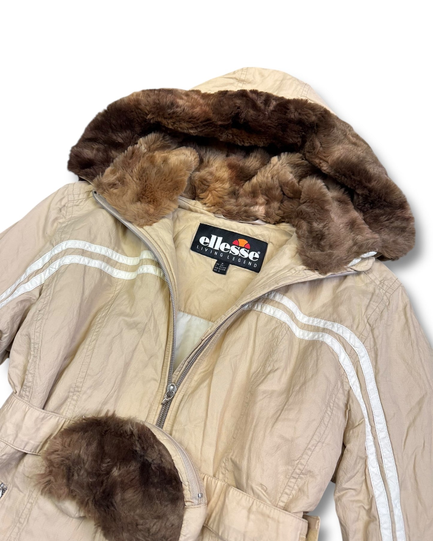 2000's Ellesse Faux Fur Jacket Women's *very rare (M)
