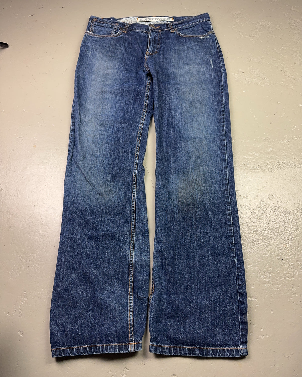 1990's Sabotage German Techno Baggy/Bootcut Jeans *extremely rare 36x34 (XL)