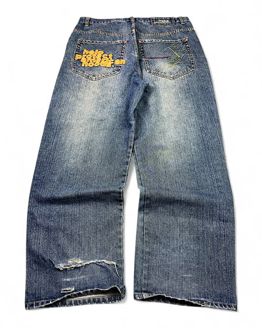 2000's Welcome to the hood Hip Hop Baggy Jeans *very rare 38x34 (XXL)