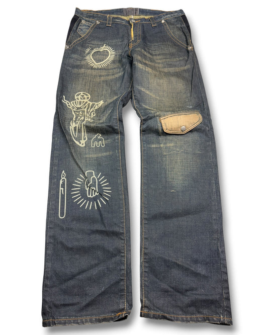 2000's Dsquared BOOTLEG Straight/Baggy Jeans * 34x32 (L)