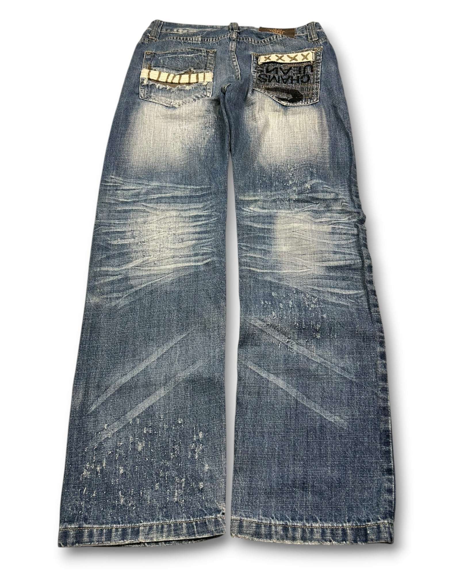 2000's Qilianshi Straight/Baggy Japanese Style Jeans *rare 32x32 (M)