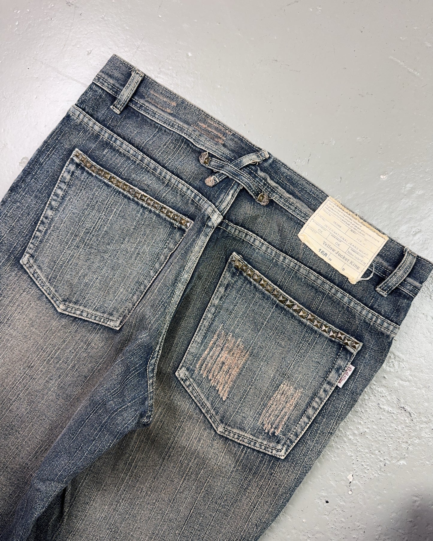 2000's Yellow Jucket King Japanese Archive Baggy Jeans *very rare 36x34 (XL)