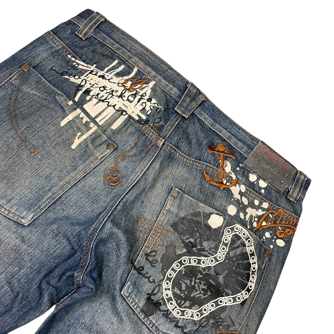 2000‘s Lepaeo Hip Hop Baggy Jeans *very rare 36x34