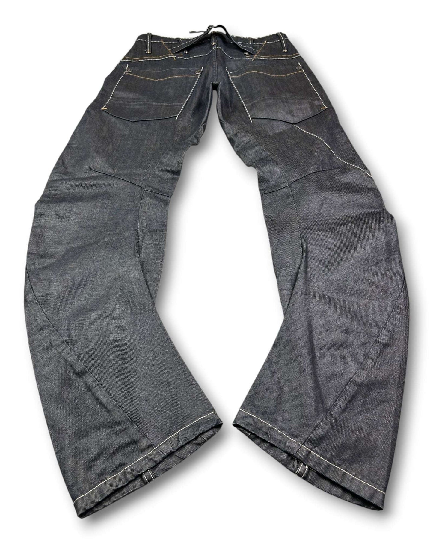 2000's Jizo Straight Japanese Archive Waxed Jeans *very rare 30x30 (M)