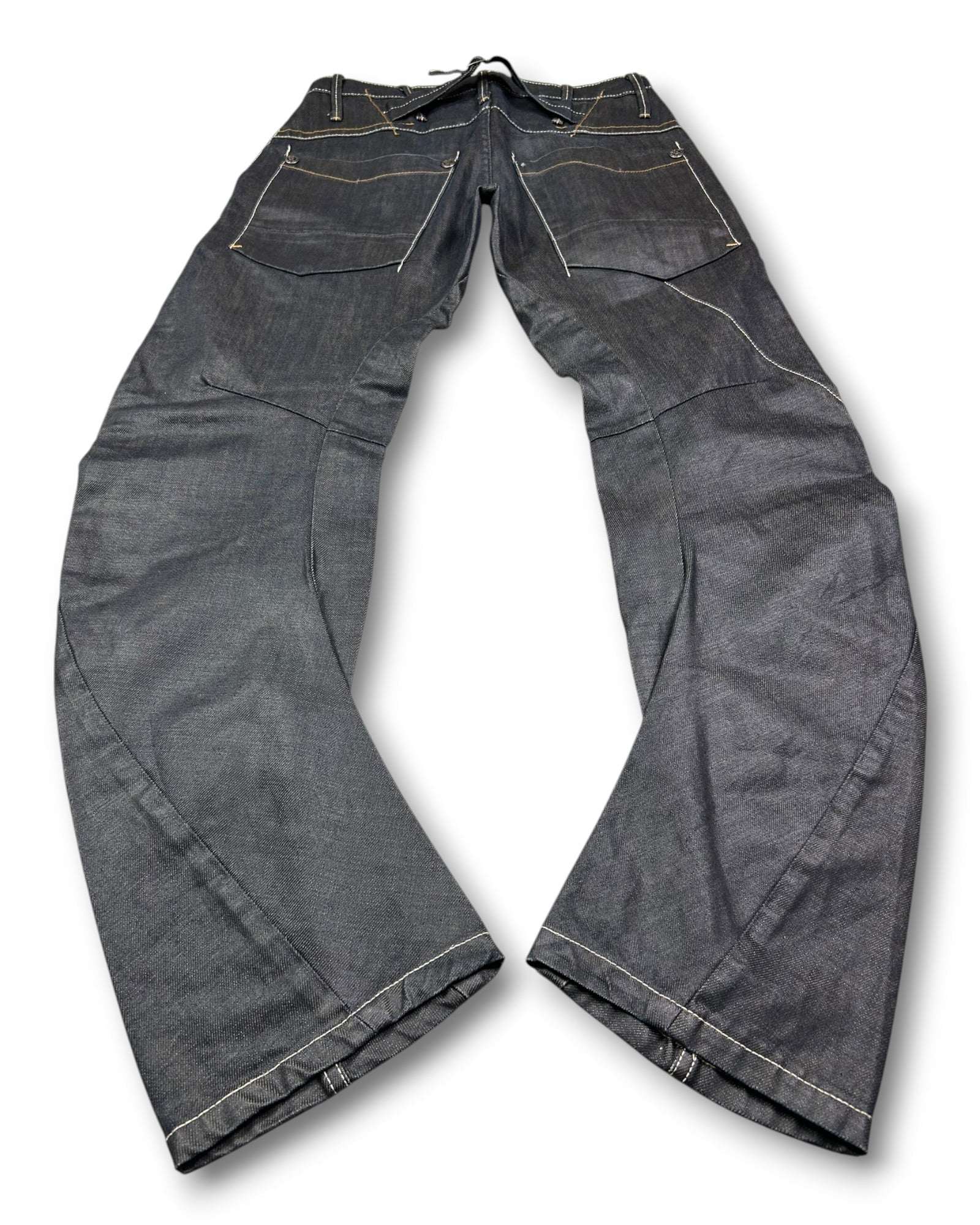 2000's Jizo Straight Japanese Archive Waxed Jeans *very rare 30x30 (M)