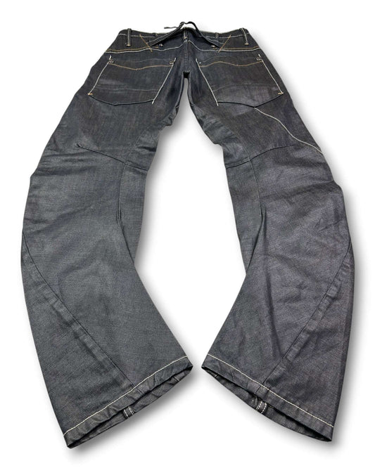 2000's Jizo Straight Japanese Archive Waxed Jeans *very rare 30x30 (M)