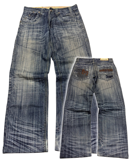 2000‘s SBQ Japanese Baggy/Straight Jeans Vintage/Y2K *rare 30x29