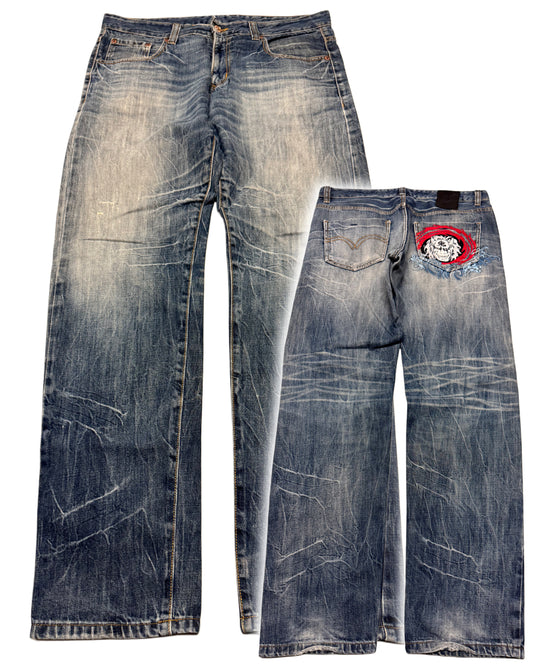 2000‘s Big Group Japanese Baggy/Straight Jeans *very rare 36x32