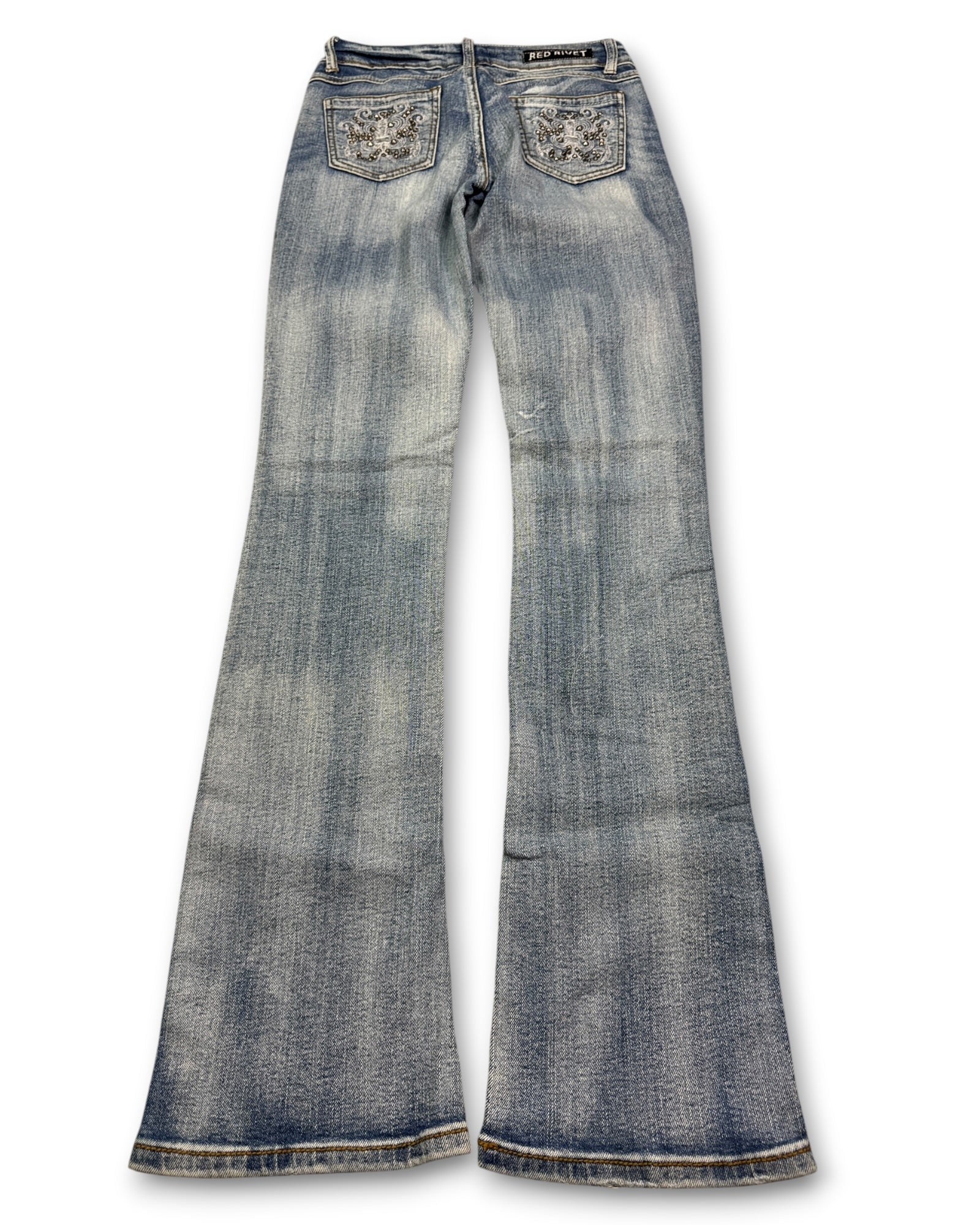 2000's Red Rivet Low Waist/Bootcut Jeans Women's *rare 26x30 (S)