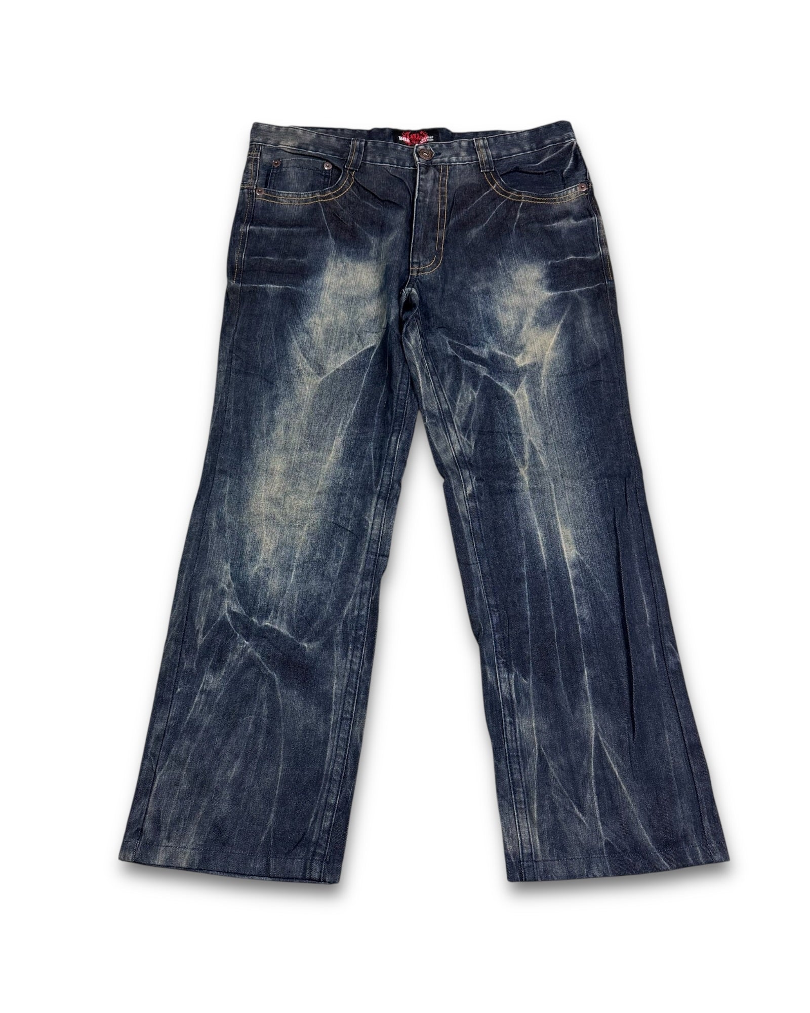 2000's Blue Subject Japanese Straight/Baggy Jeans *very rare 38x30 (XXL)