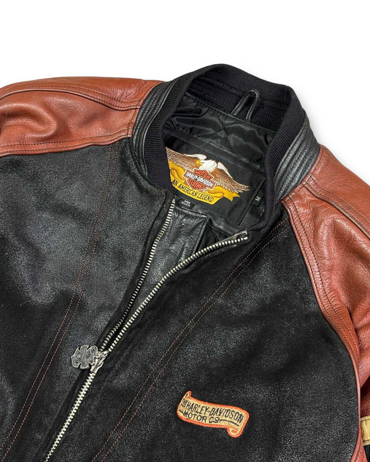 1990's Harley-Davidson Speedway Leather Bomber Jacket *extremely rare (M)