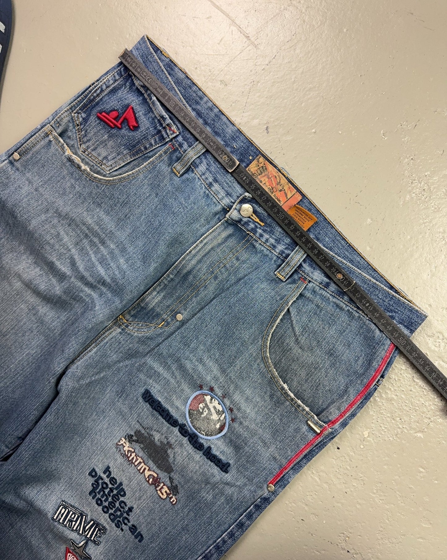 2000's Welcome to the hood Hip Hop Baggy Jeans *very rare 38x34 (XXL)