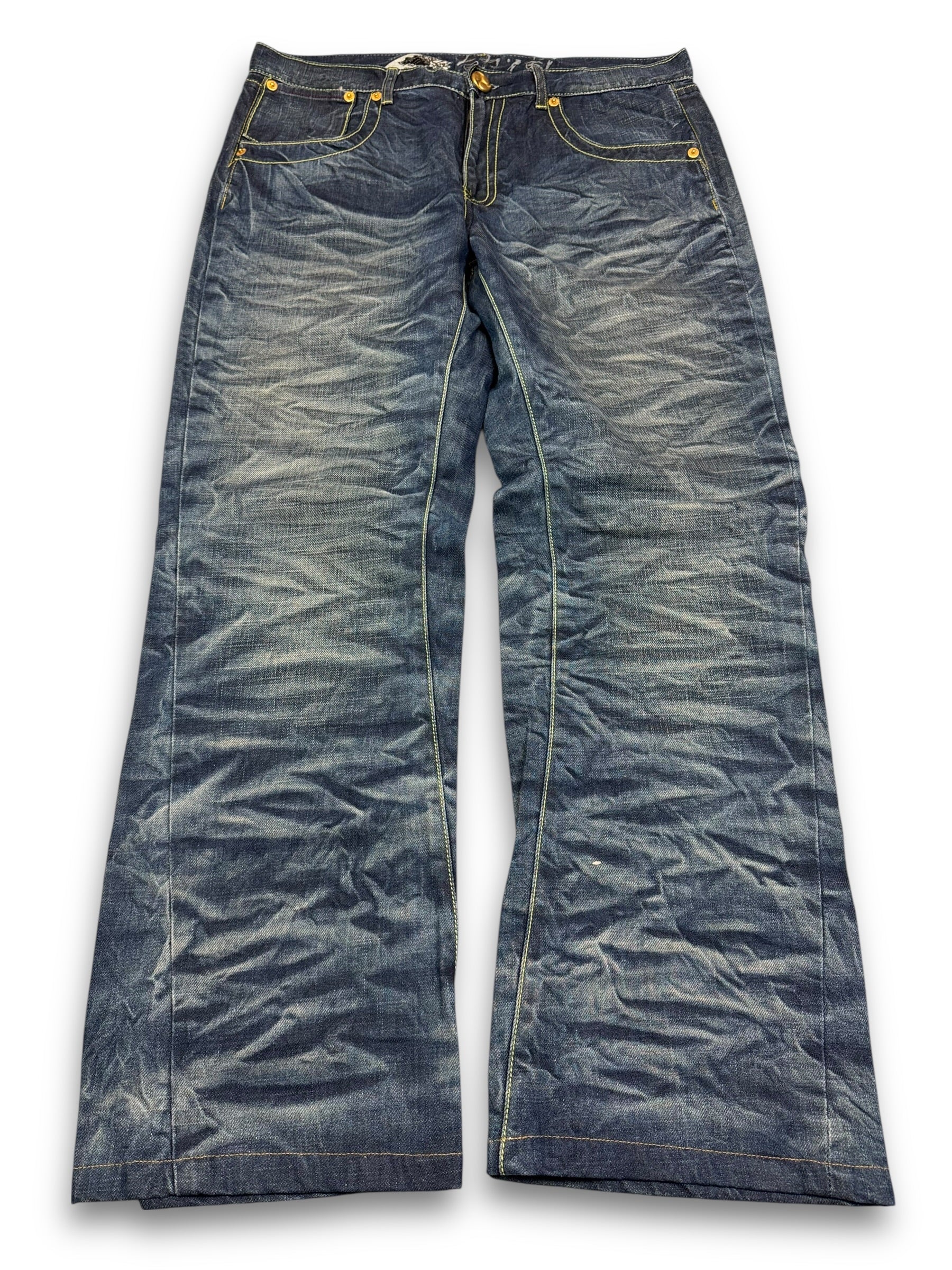 2000's Big Train Baggy Japanese Jeans *very rare 36x32 (XL)