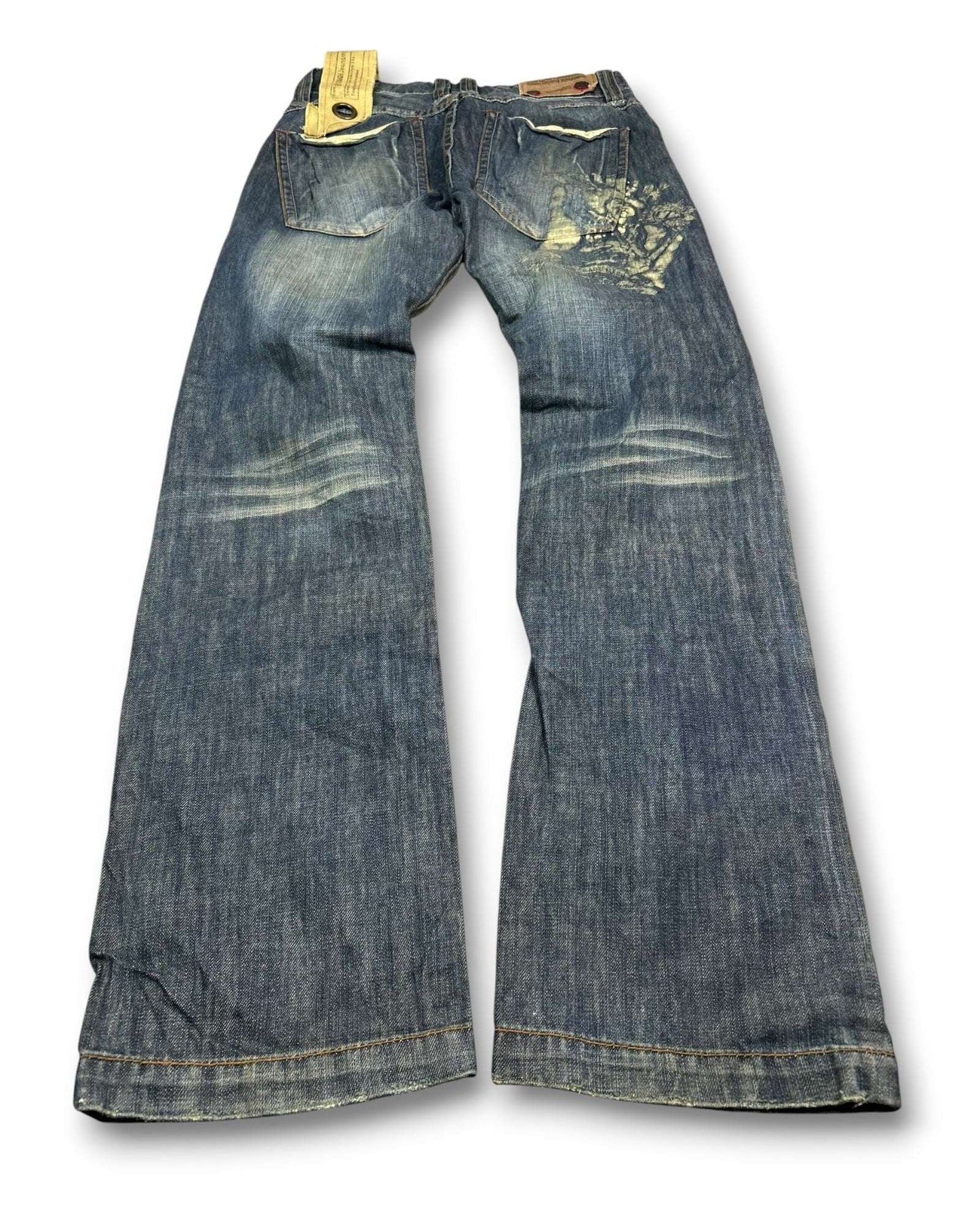 2000's Tough Jeansmith Straight/Baggy Deadstock Japanese Jeans *very rare 30x32 (M)