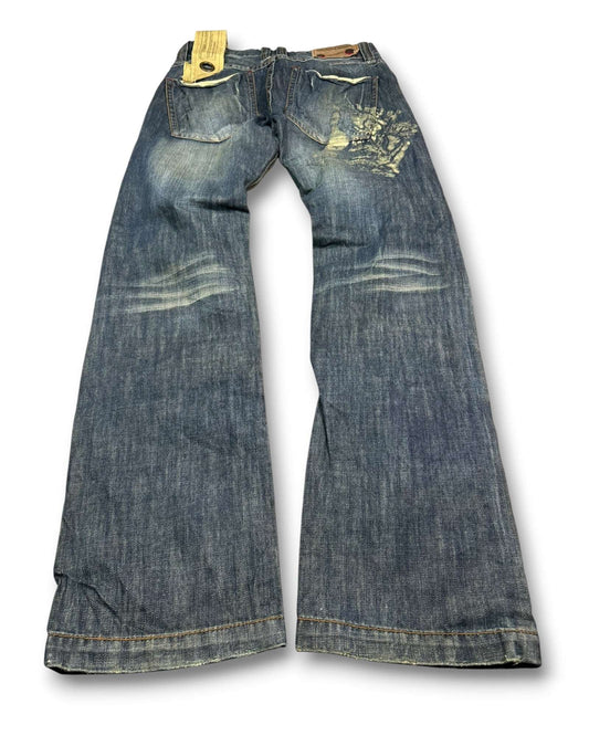 2000's Tough Jeansmith Straight/Baggy Deadstock Japanese Jeans *very rare 30x32 (M)