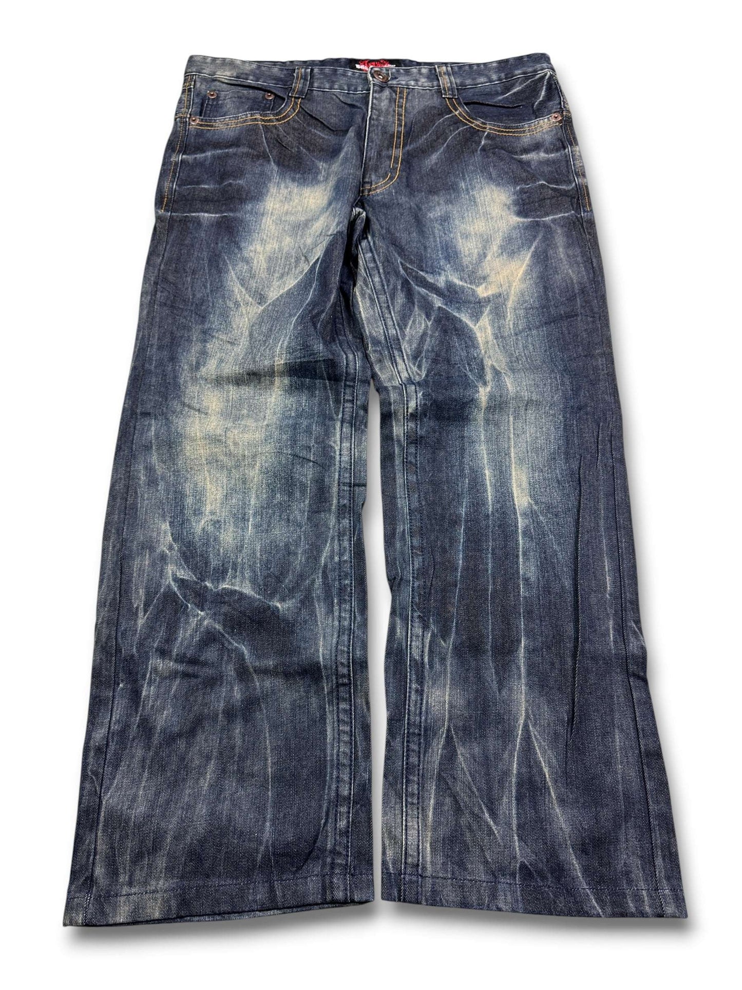 2000's Bsj Blue Subject Baggy Japanese Jeans *very rare 38x30 (XXL)