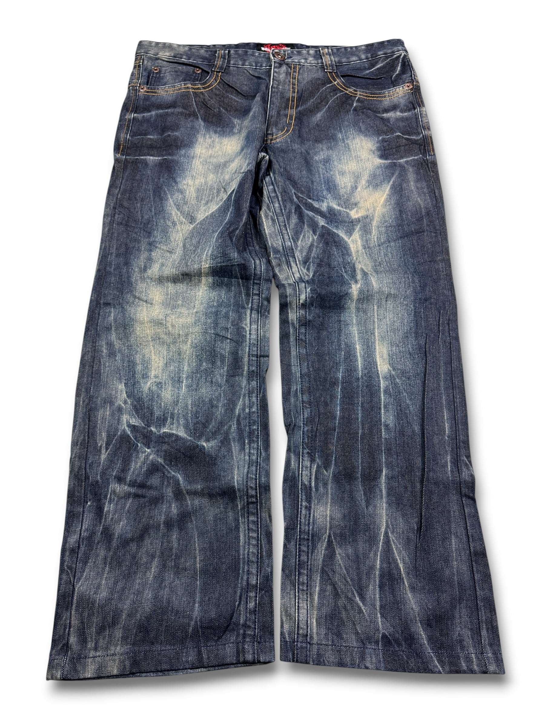 2000's Bsj Blue Subject Baggy Japanese Jeans *very rare 38x30 (XXL)